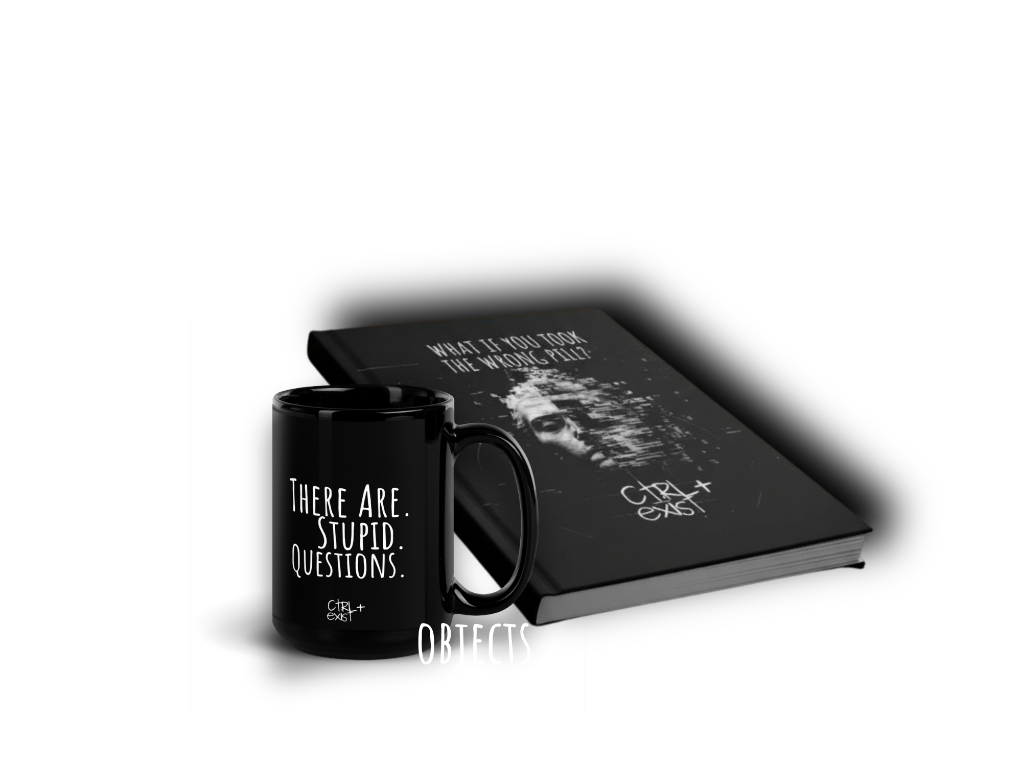 CTRLexist sticker on black gift box