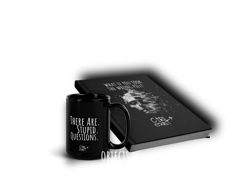 CTRLexist sticker on black gift box