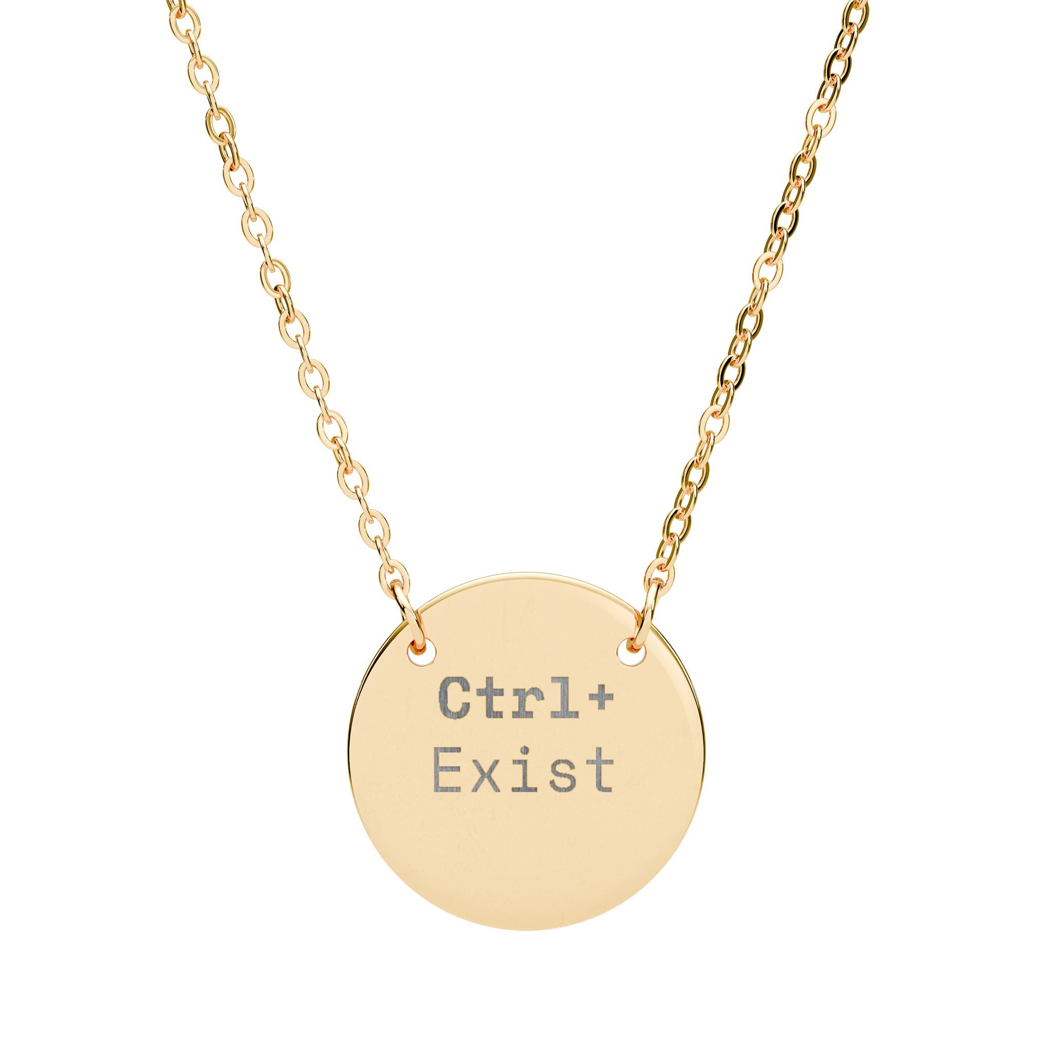 Ctrl+ Exist Exist circle necklace | engraved round pendant