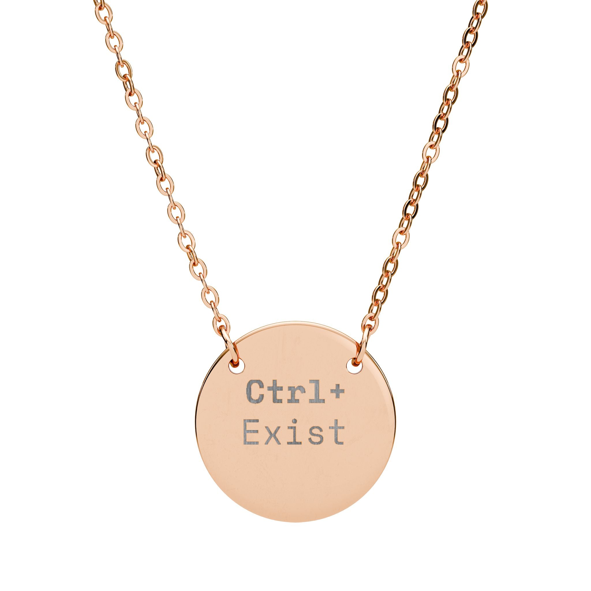Ctrl+ Exist Exist circle necklace | engraved round pendant