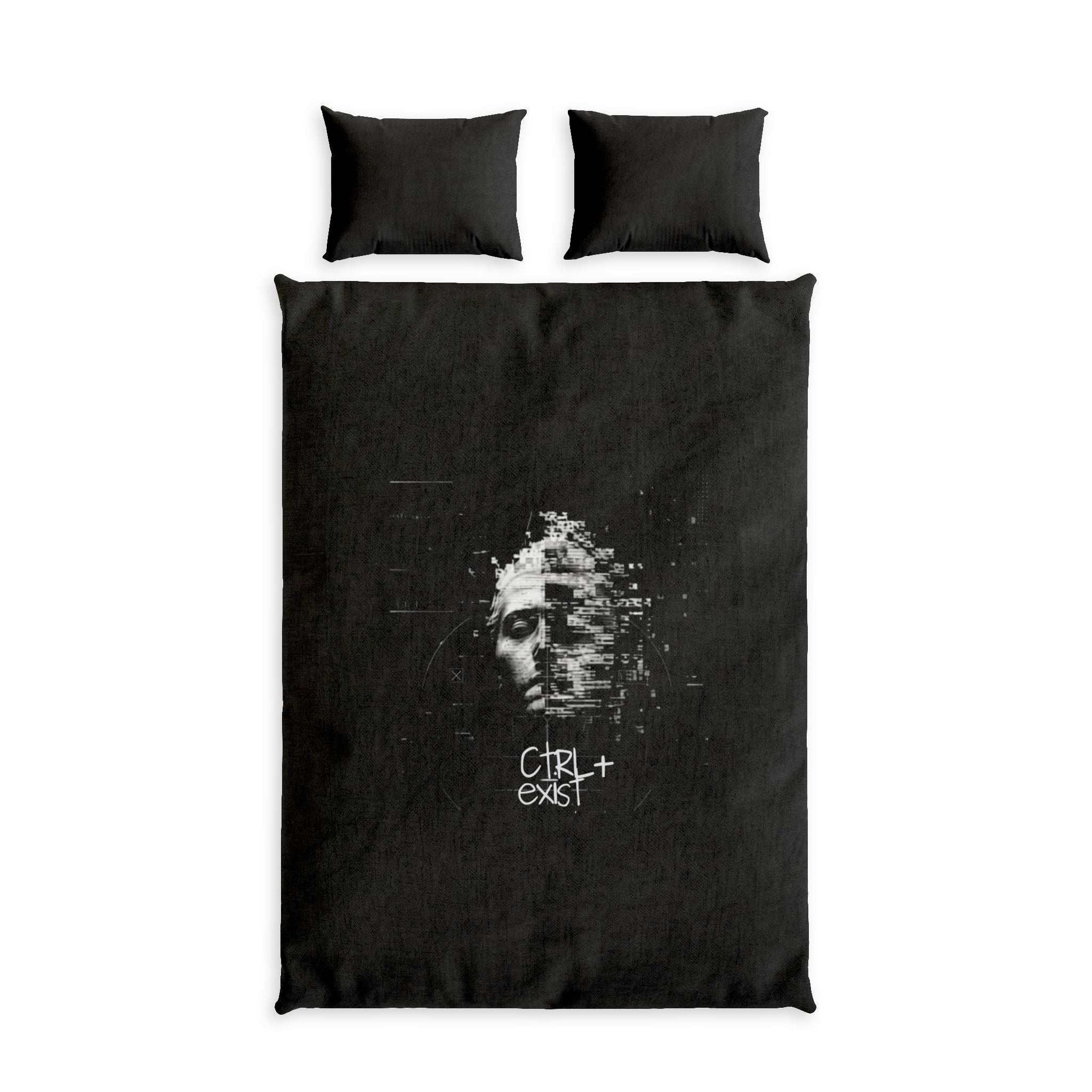 CTRL+EXIST — Glitch Consciousness Bedding Set