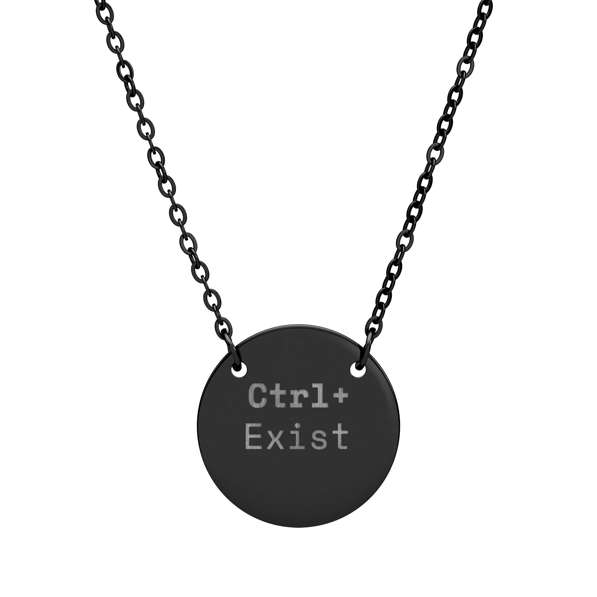 Ctrl+ Exist Exist circle necklace | engraved round pendant
