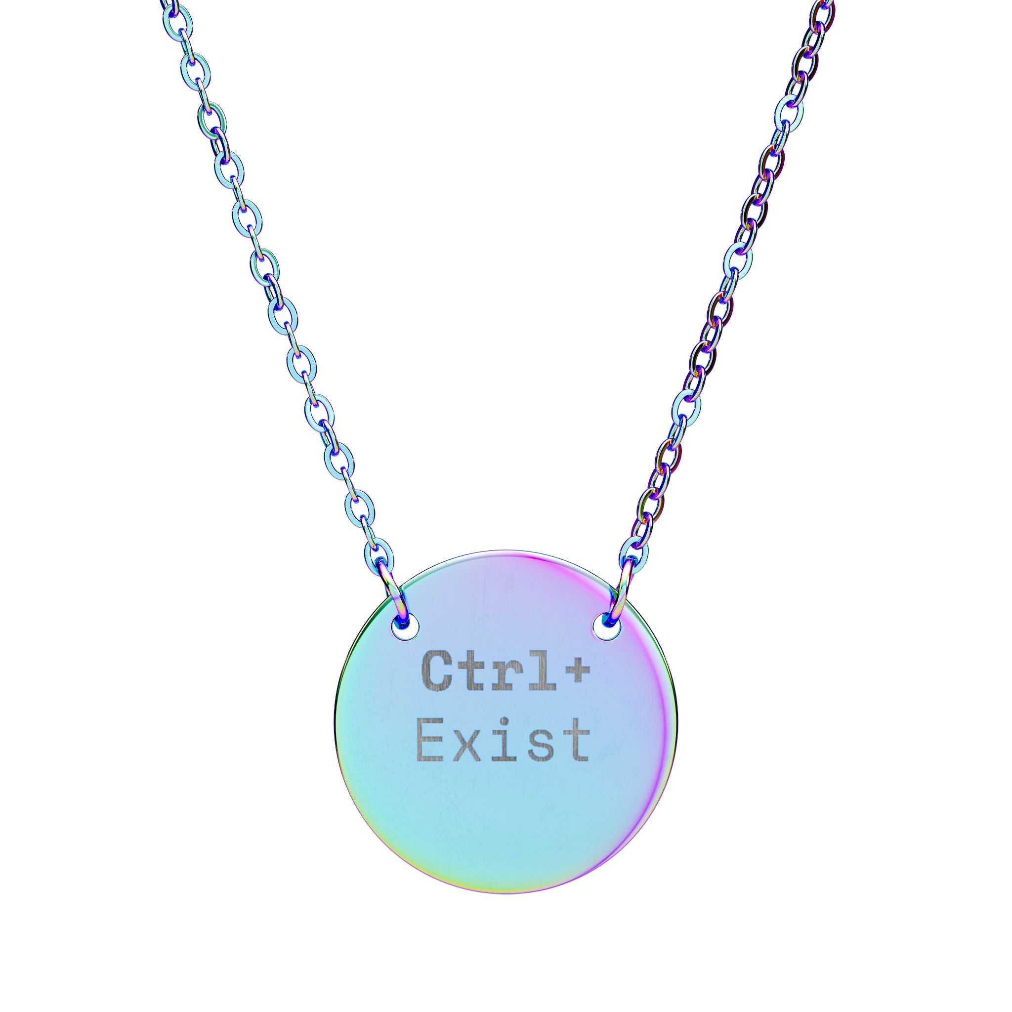 Ctrl+ Exist Exist circle necklace | engraved round pendant