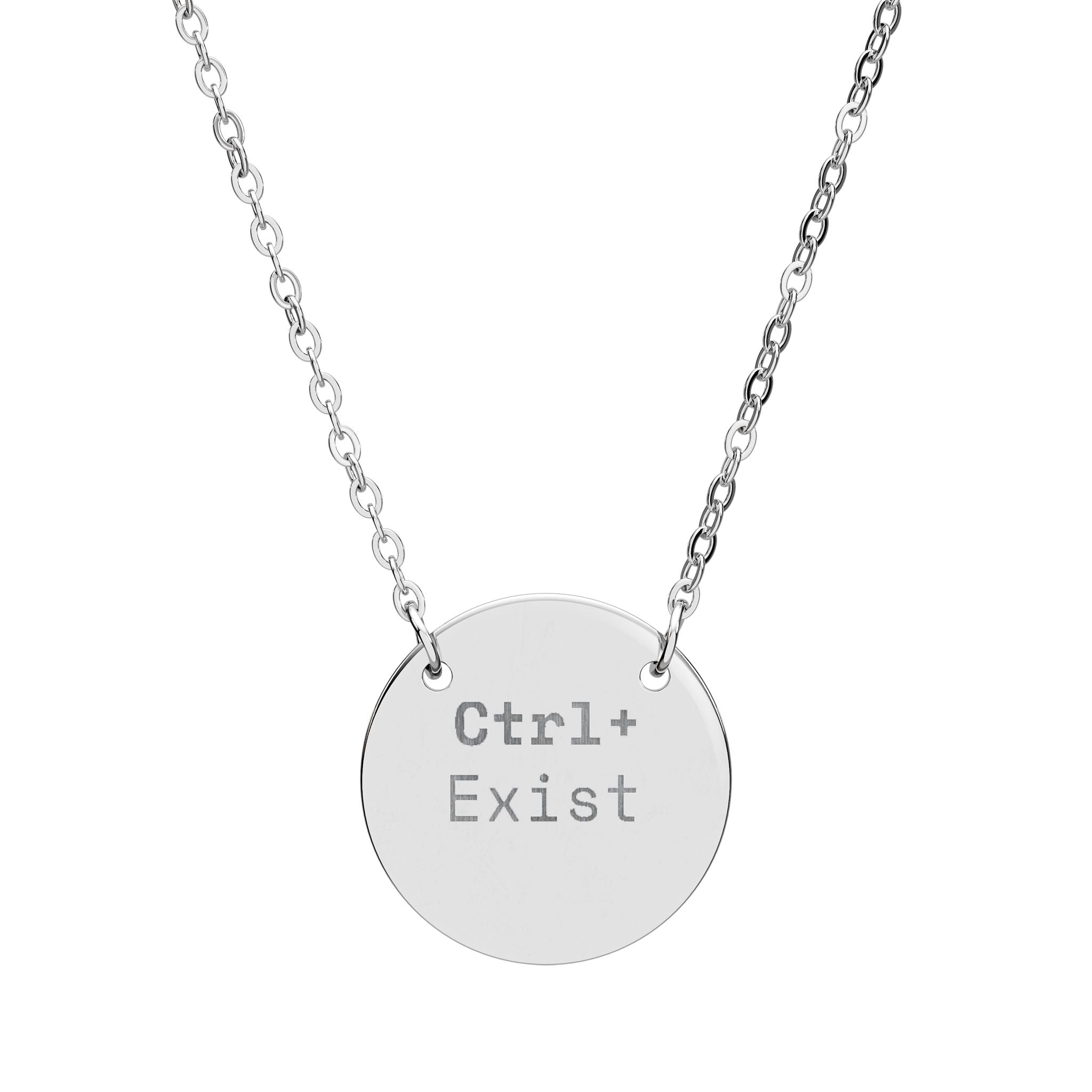Ctrl+ Exist Exist circle necklace | engraved round pendant