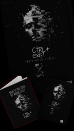Glitch Skull Ctrl+Exist Hardcover Journal | Dark Cyberpunk Notebook