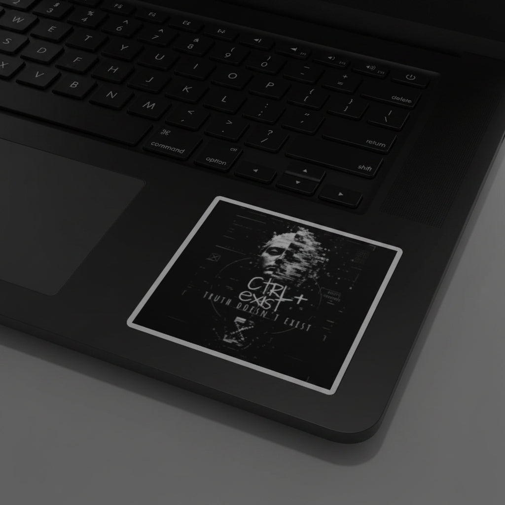 Laptop sticker  with a  Sculpure ctrl exist glitch