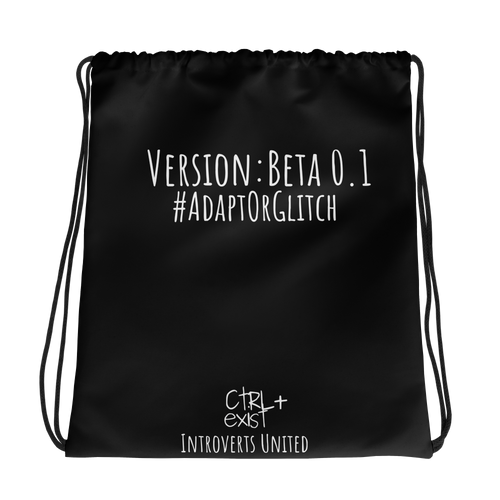 CTRLexist Version 0.1 Drawstring Bag cut & sew by CTRLexist, minimalist cinematic cyberpunk streetwear design
