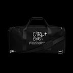 CTRL EXIST Black Duffle Bag cut & sew by CTRLexist, minimalist cinematic cyberpunk streetwear design