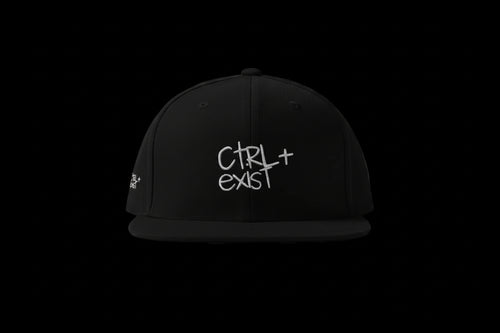 CTRLexist Snapback Hat embroidery by CTRLexist, minimalist cinematic cyberpunk streetwear design