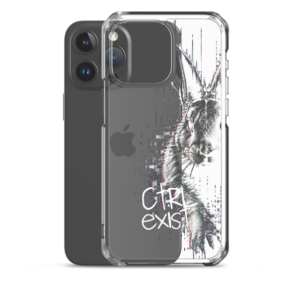 CTRL EXIST Follow The Glitch Transparent iPhone Case phone case by CTRLexist, minimalist cinematic cyberpunk streetwear desig