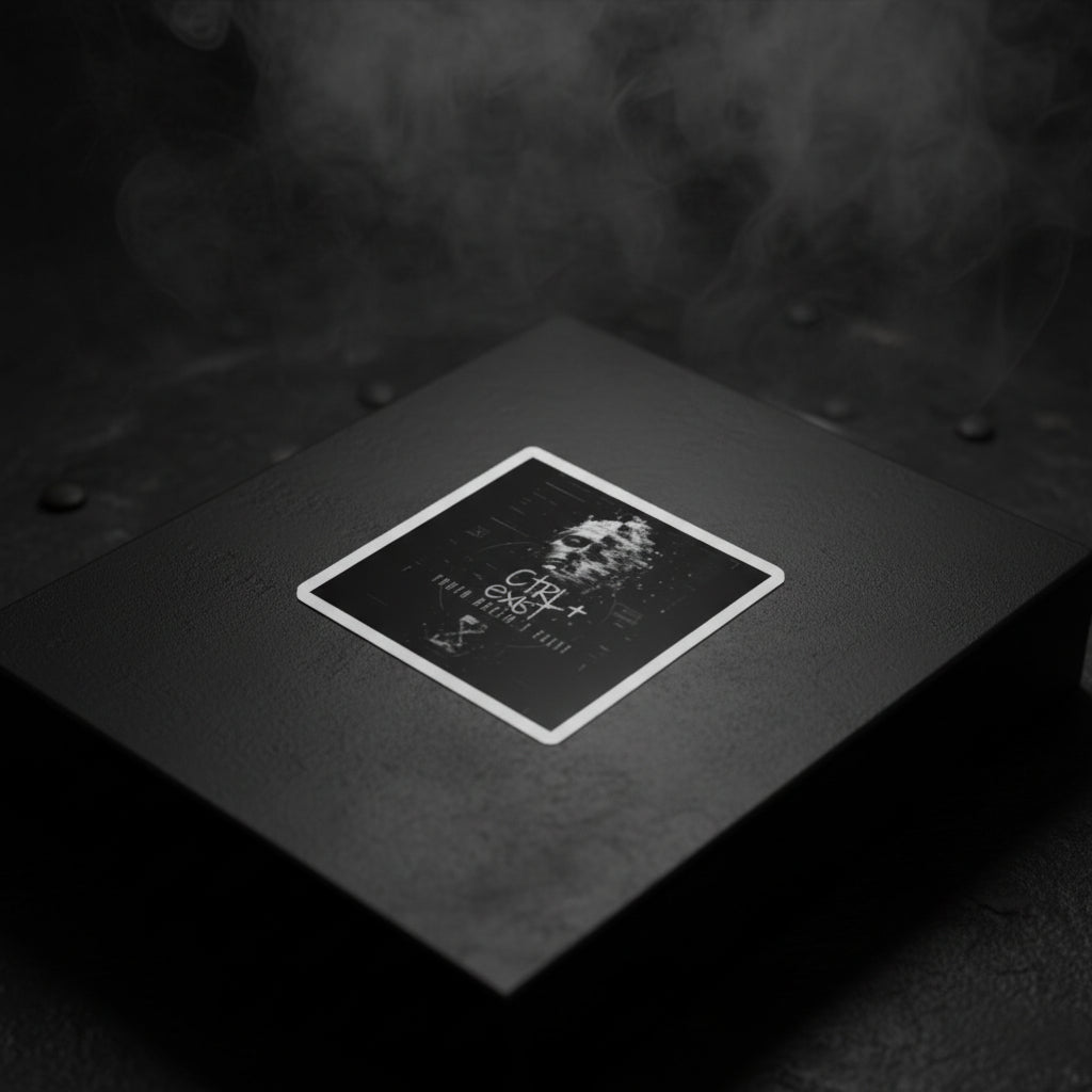 ctrlexist sticker on black gift box 