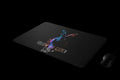 Follow The Glitch Desk Mat  nan by CTRLexist, minimalist cinematic cyberpunk streetwear design
