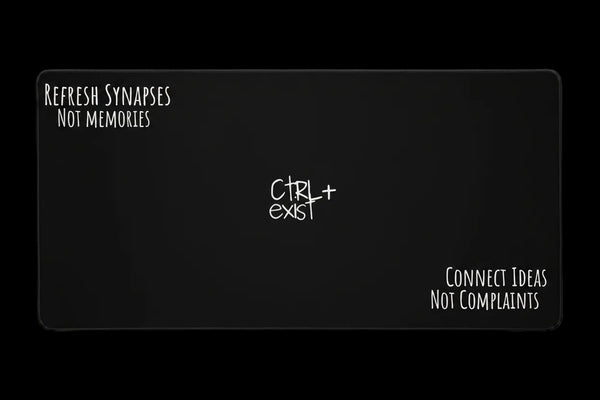 Refresh Synapses Not Memories Desk Mat  sublimation by CTRLexist, minimalist cinematic cyberpunk streetwear design