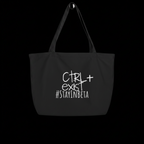 CTRLexist Large Organic Tote Bag bag by CTRLexist, minimalist cinematic cyberpunk streetwear design