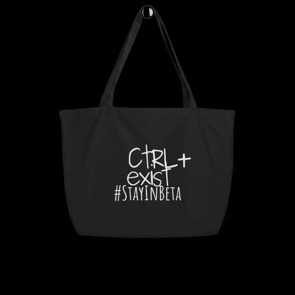 CTRLexist Large Organic Tote Bag bag by CTRLexist, minimalist cinematic cyberpunk streetwear design