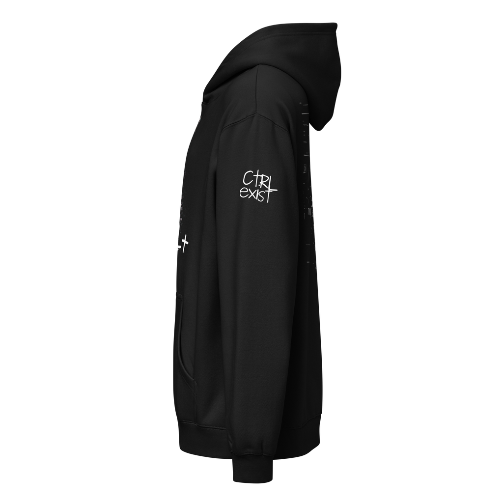 CTRL EXIST “TRUTH DOES NOT EXIST” Box Hoodie with Glitch Rabbit | Men’s Oversized Streetwear Sweatshirt