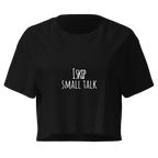 I Skip Small Talk Crop Top  t-shirt by CTRLexist, minimalist cinematic cyberpunk streetwear design